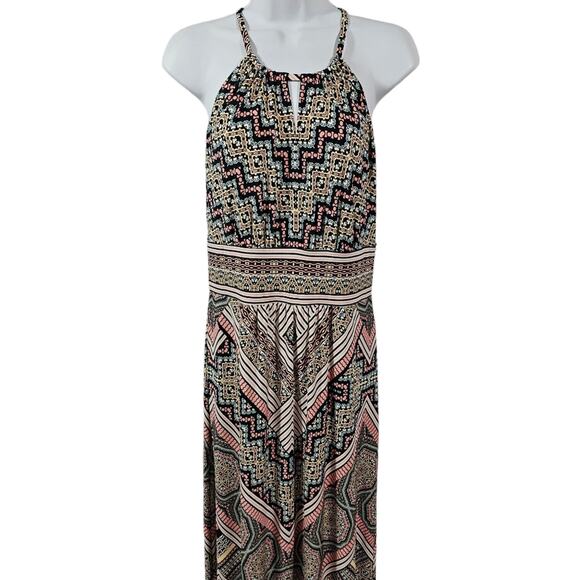 London Style Sleeveless Halter Keyhole Maxi Dress Size 8 - Picture 1 of 8